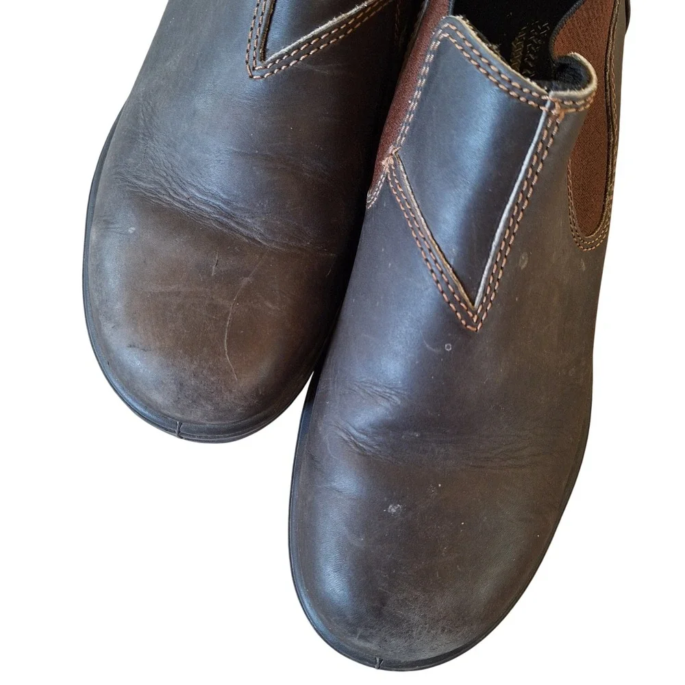 Blundstone Mens Chelsea Boot Low Pull On Brown Leather Patina 8